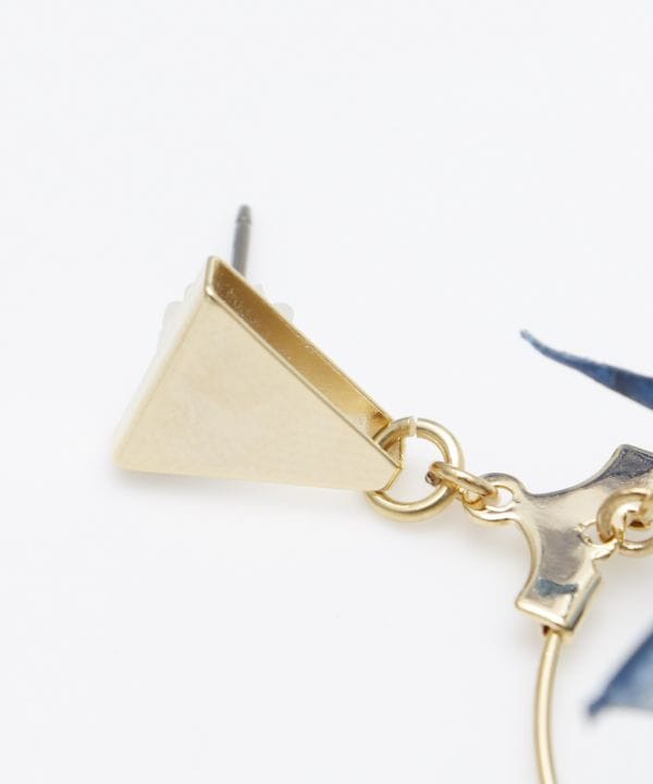 Hoop Origami Crane Earrings