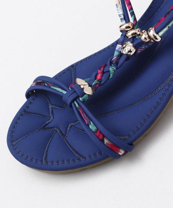 Colorful Fluffy Sandals - NAVY