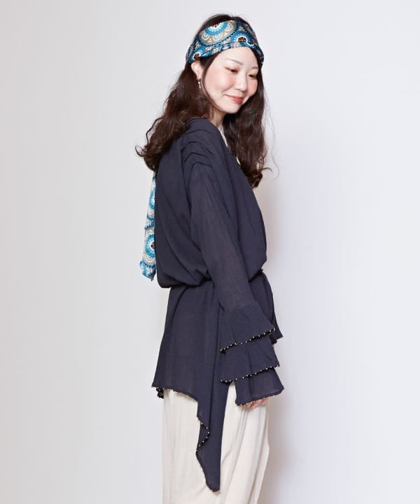 AMINA x TFAC Frill Sleeve Top