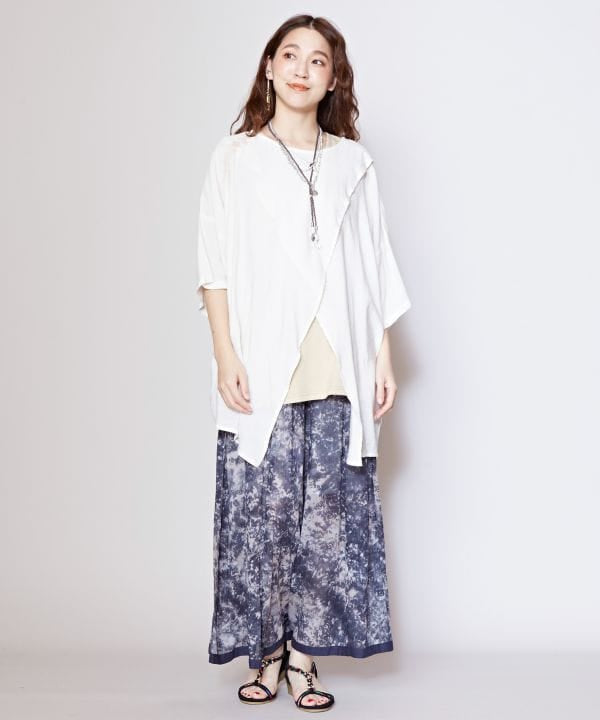 Tie Dye x Block Print Wide Leg Pants