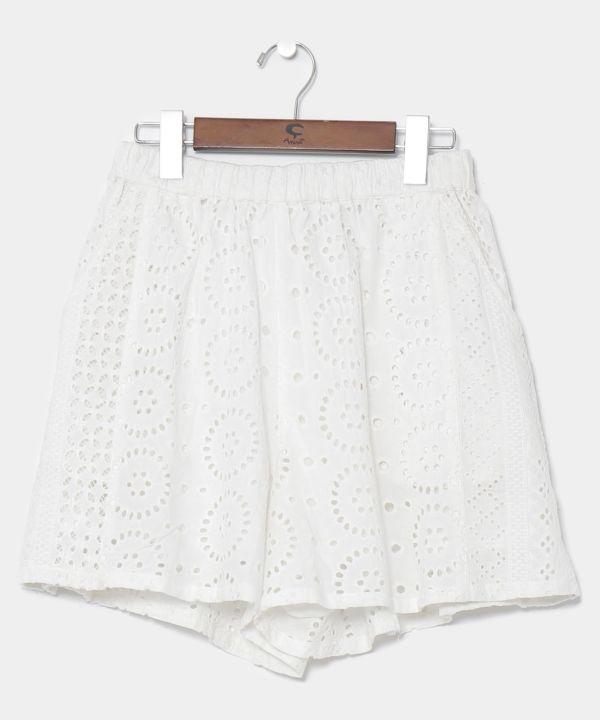 Schiffli Embroidered Shorts