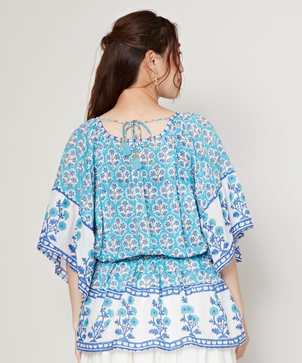 Block Print Flare Blouse