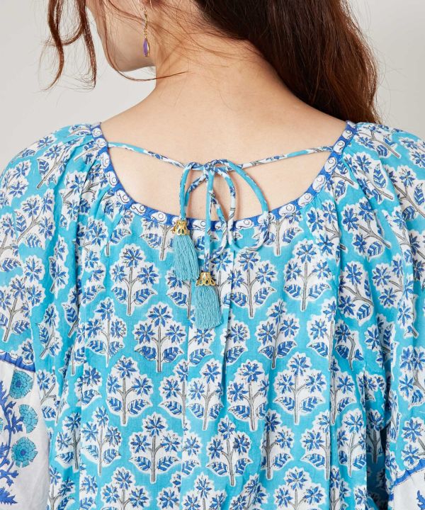 Block Print Flare Blouse