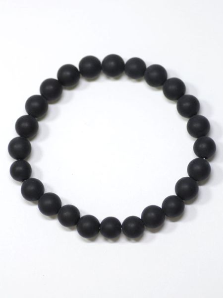 8mm Frosty Black Onyx Bracelet