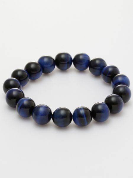 3A Grade 12mm Lapis Tiger Eye Beaded Bracelet