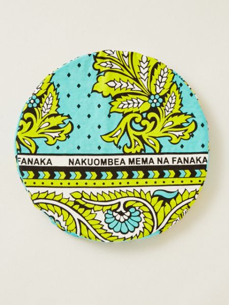 African Kanga Pattern Round Cushion