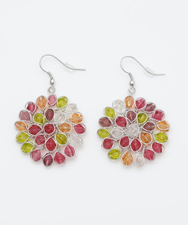 Glass Beads Flower Earrings