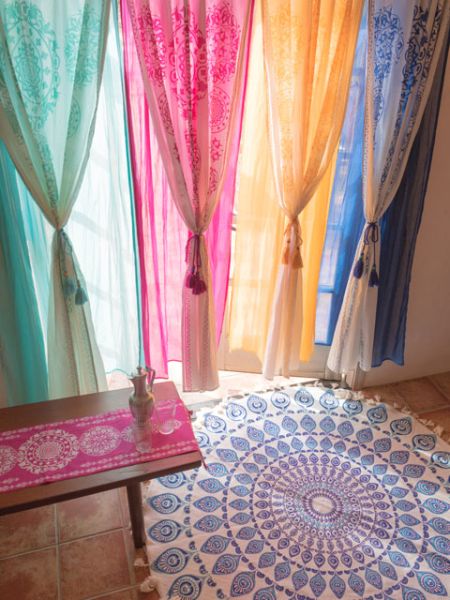 Layered Cotton Mandala Curtain 178cm