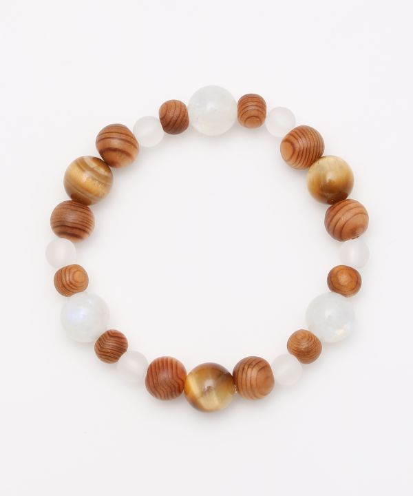 YAKUSUGI, Moonstone, Golden Tiger Eye Bracelet