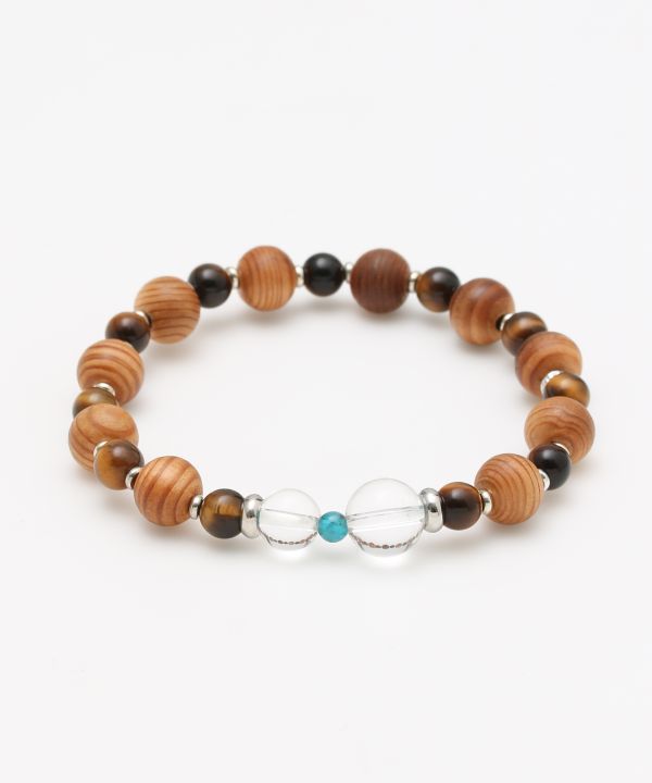 YAKUSUGI, Crystal, Tiger Eye Bracelet