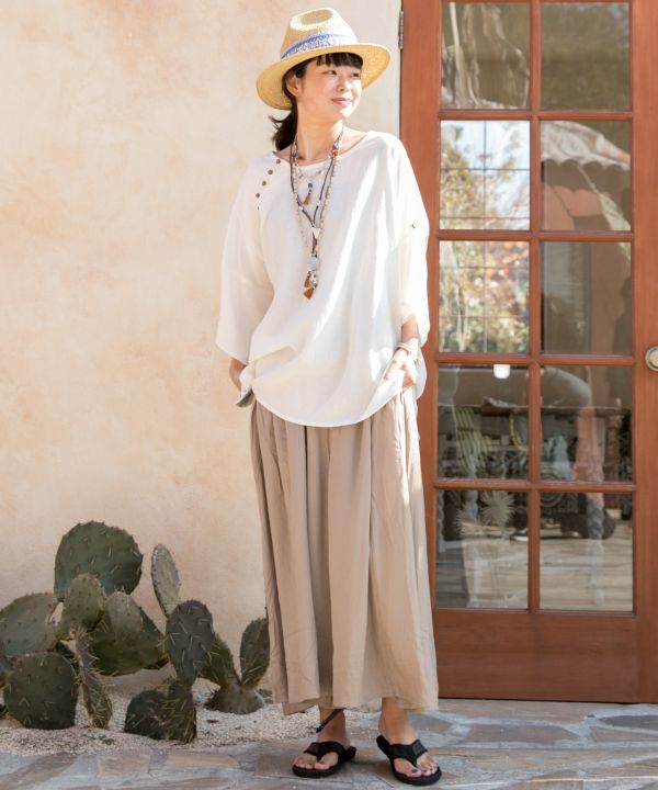 Linen Mix Oversized Unisex Top