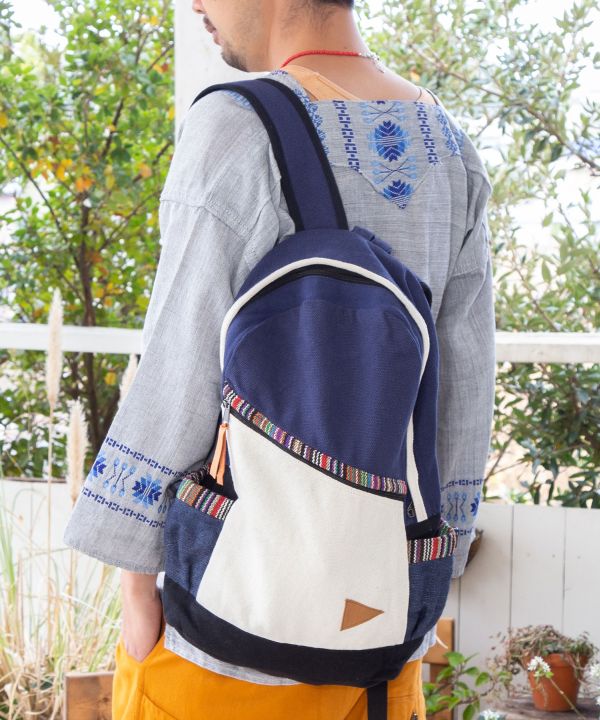 Nepali Woven Cotton Backpack