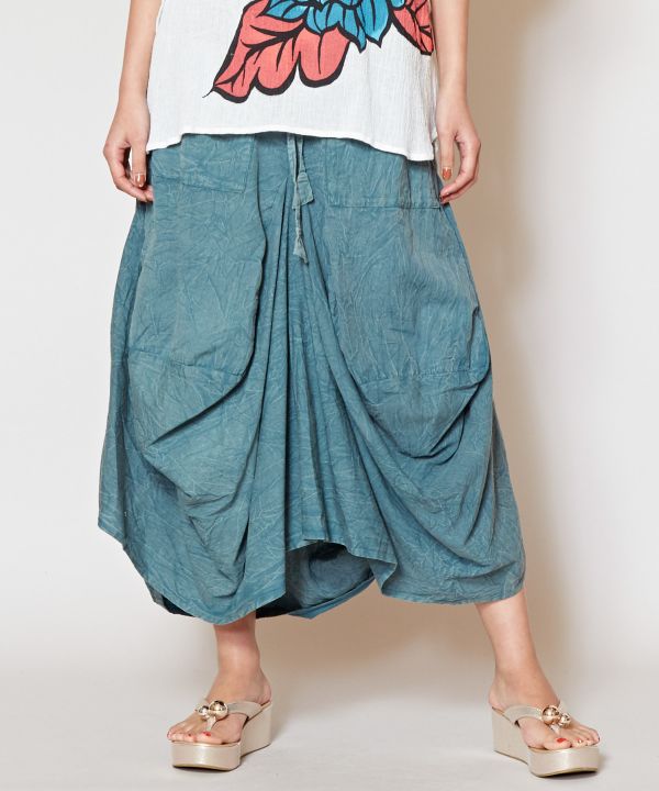 Acid Washed Asymmetrical Skirt