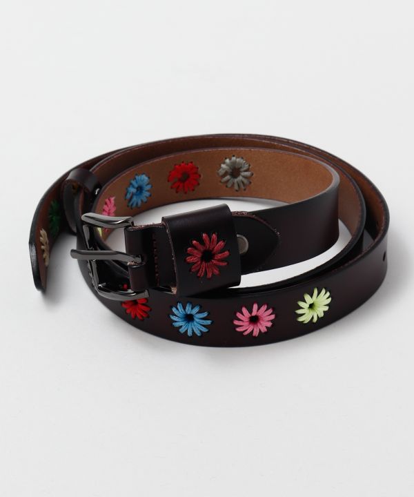 Leather Flower Embroidery Belt