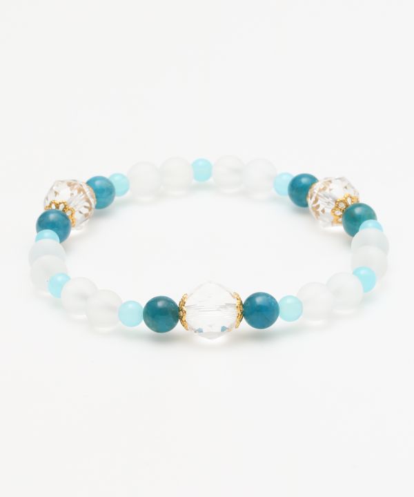 Star Cut Crystal x Apatite Bracelet