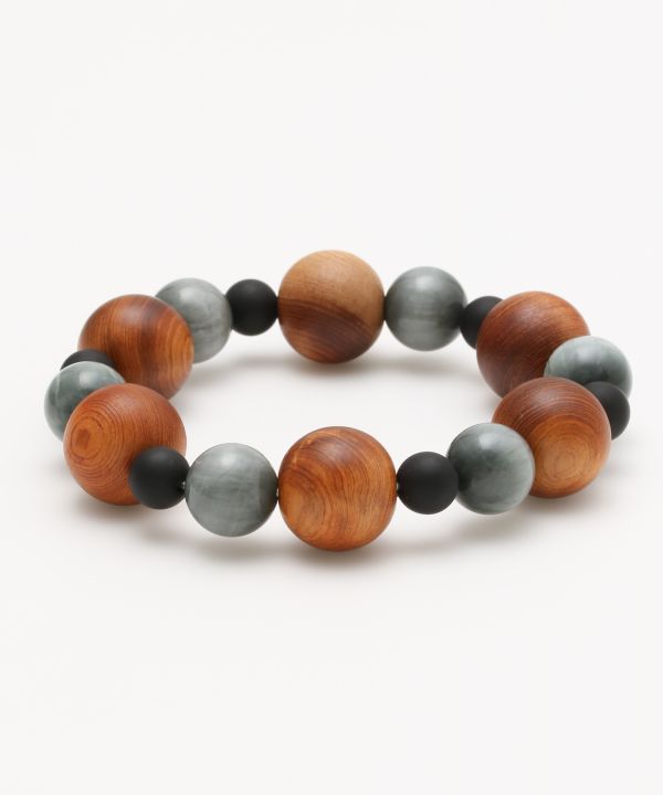 Hexagram YAKUSUGI Ceder x White Tiger Eye Bracelet