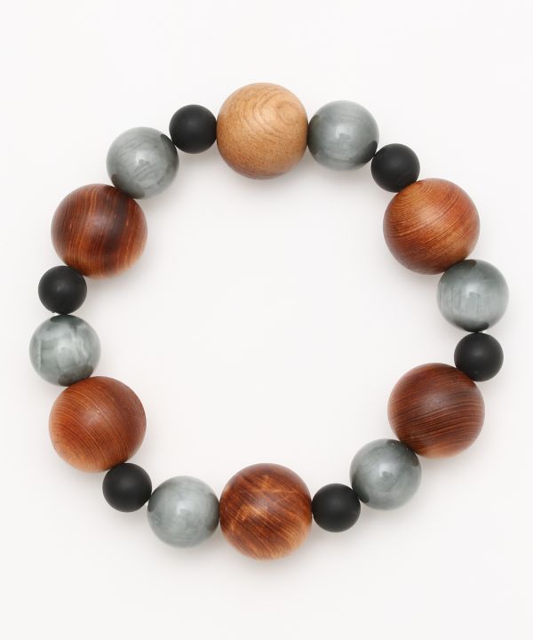 Hexagram YAKUSUGI Ceder x White Tiger Eye Bracelet