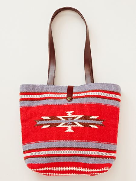 Navajo Pattern Hand Woven Rug Tote Bag