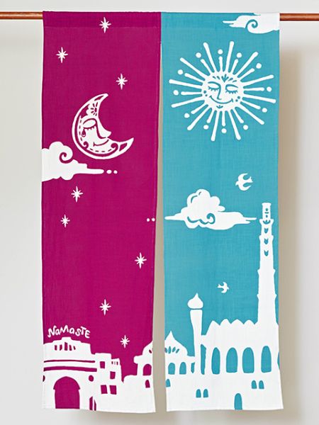 Bi-color Namaste NOREN Door Curtain