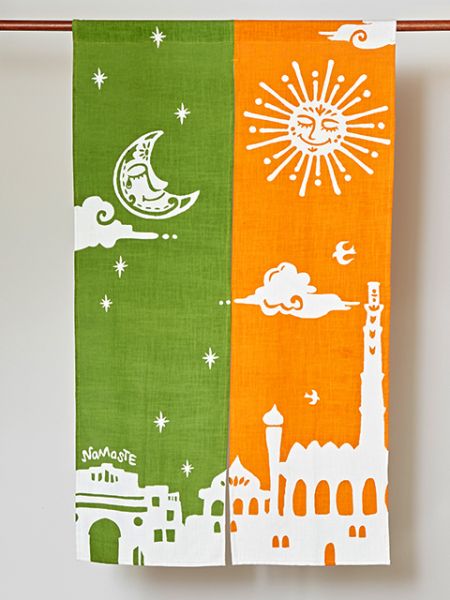 Bi-color Namaste NOREN Door Curtain