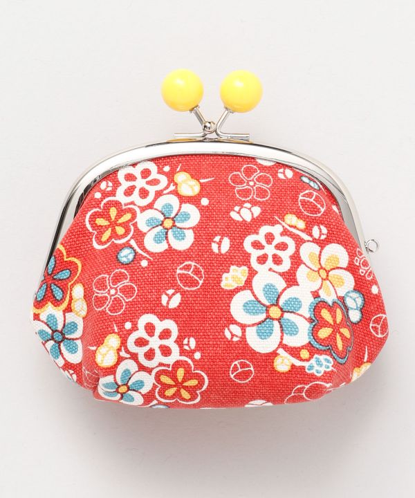 Floral Pattern GAMAGUCHI Clasp Purse