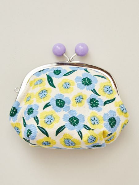 Floral Pattern GAMAGUCHI Clasp Purse