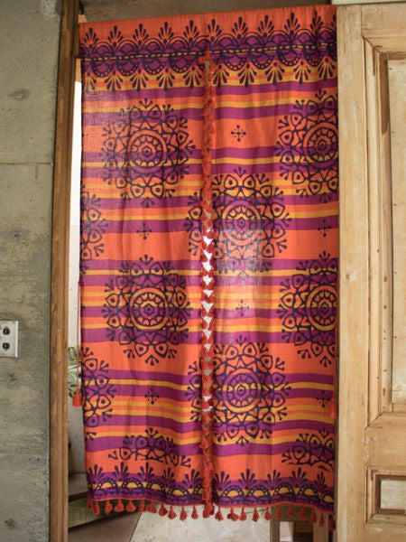 Moroccan Tassel NOREN Slit Curtain