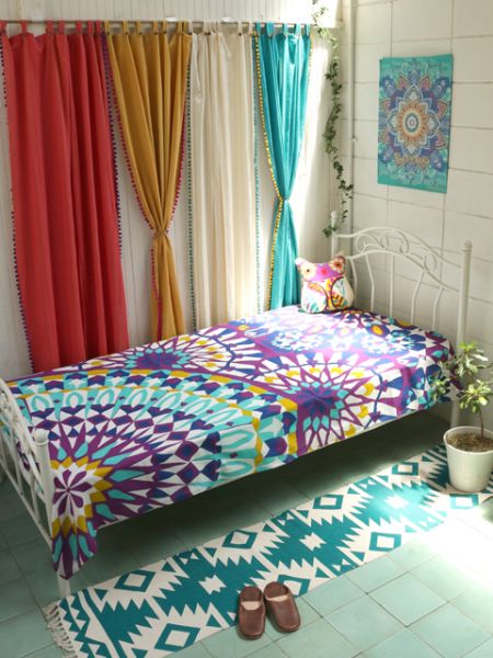 Indian Cotton Pompom Curtain