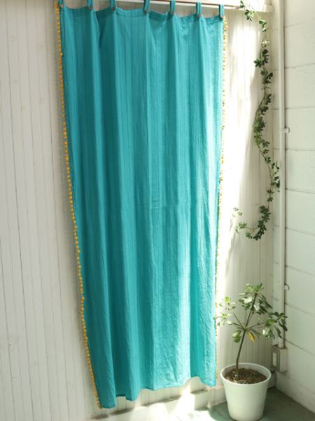 Indian Cotton Pompom Curtain