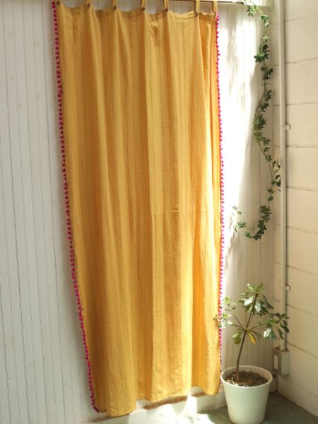 Indian Cotton Pompom Curtain