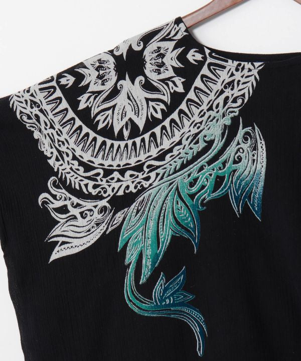 Tribal Flower Orversized Top