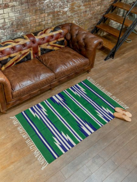 Hand Woven Navajo Pattern Rug - M