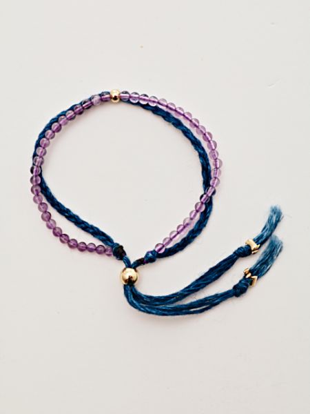 INDIGO Dye Hemp Cotton Strings Bracelet