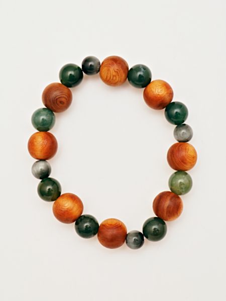 YAKUSUGI Octagram Moss Agate Bracelet