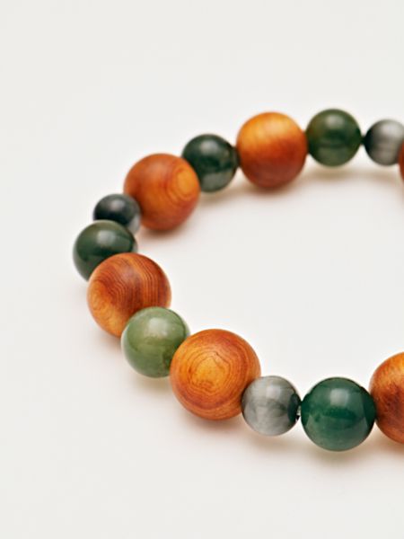 YAKUSUGI Octagram Moss Agate Bracelet