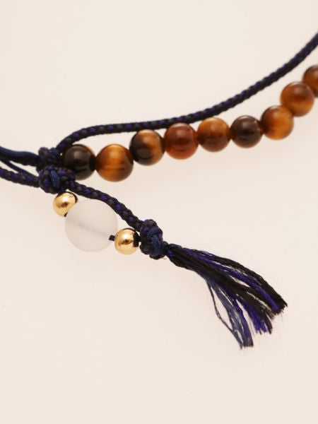 Silk String KUMIHIMO Braid Bracelet Tiger Eye Ï4