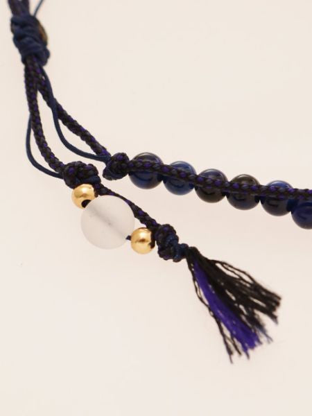 Silk String KUMIHIMO Braid Bracelet Lapis Tiger Eye Ï4