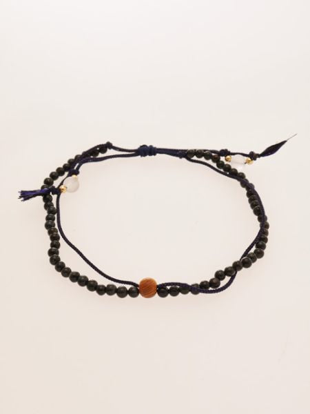 Silk Code Braided Anklet with Blue Tiger Eye