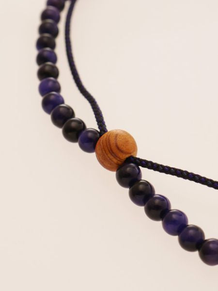 Silk String KUMIHIMO Braid Anklet Purple Tiger Eye