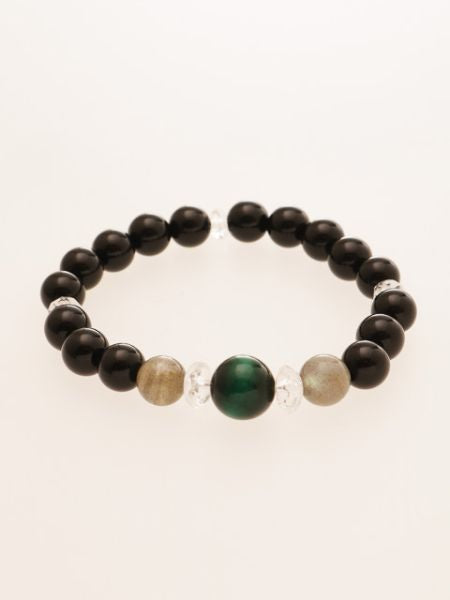 Green Tiger Eye x Black Onyx Bracelet