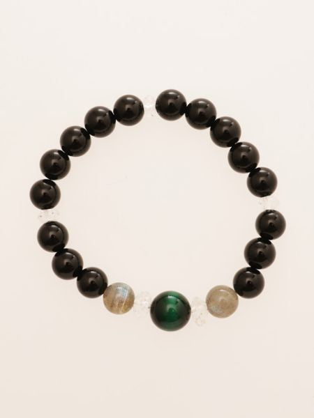 Green Tiger Eye x Black Onyx Bracelet