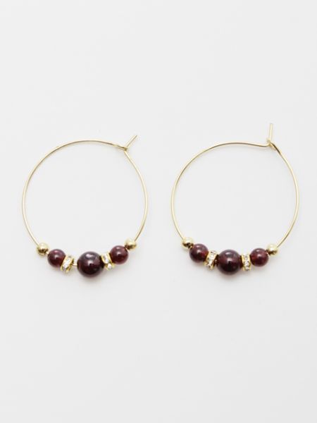 Birthstone Crystal Hoop Earrings