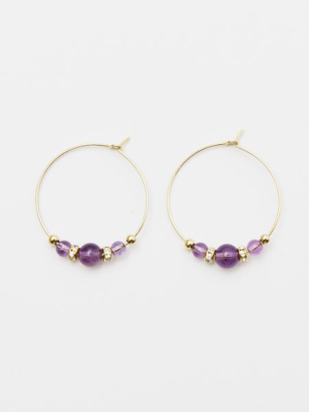 Birthstone Crystal Hoop Earrings