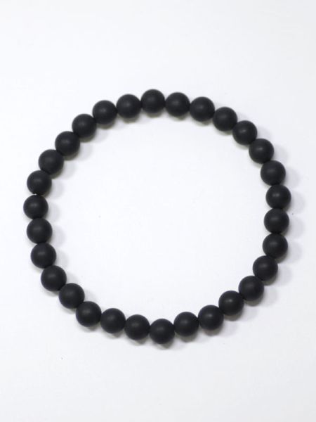 6mm Frosty Black Onyx Eye Bracelet