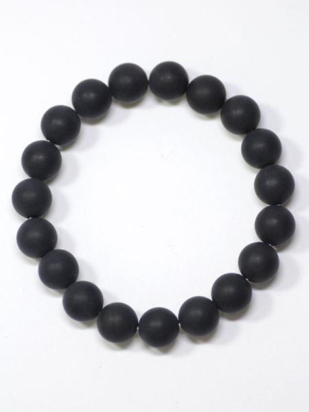 10mm Frosty Black Onyx Bracelet