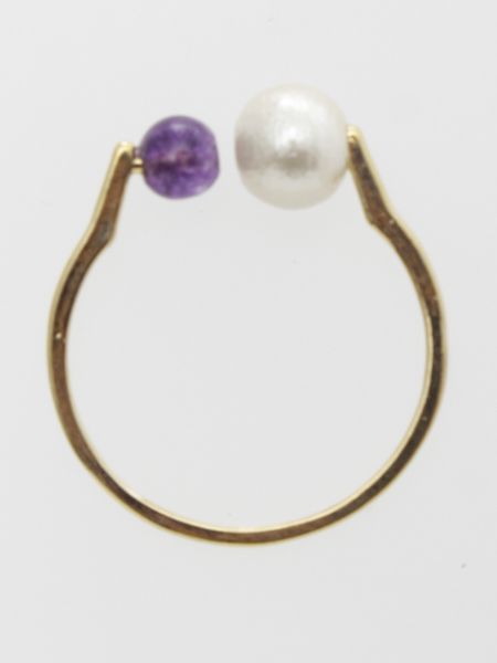 Cotton Pearl x Gemstone Ring