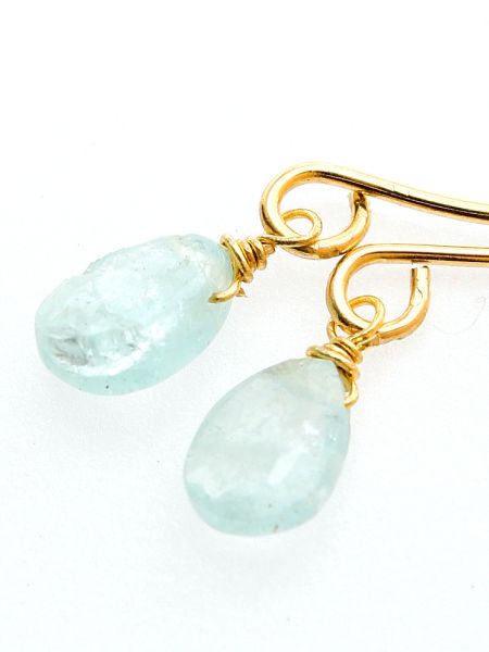 Drop Cut Gem Stone Hoop Earrings