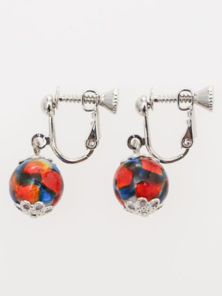 HOTARUDAMA Glass Beads Clip Earrings