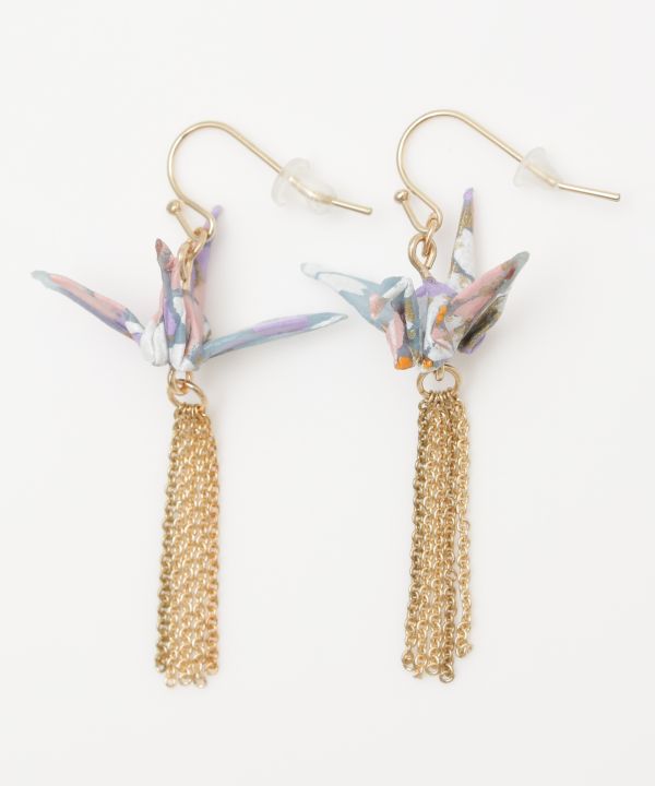 Flying ORIGAMI Crane Earrings