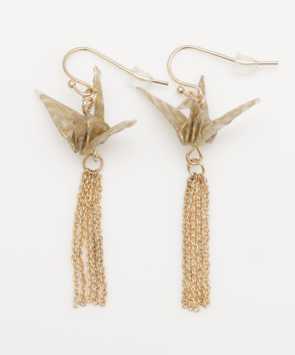 Flying ORIGAMI Crane Earrings